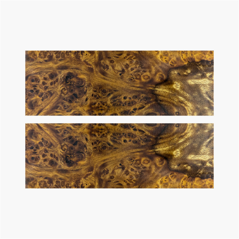 Stabilized amboyna tree burr scales