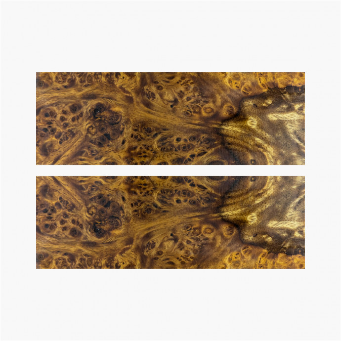 Stabilized amboyna tree burr scales