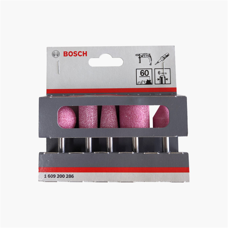 Assortiment 5 meules sur tige Ø 6 - Acier