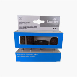 Assortiment 4 MEULES SUR TIGE Ø 6 - Inox