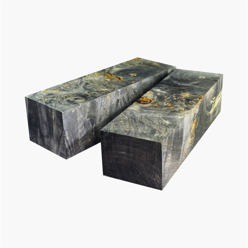 Stabilized spalted chestnut burl block - Black