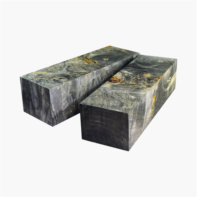 Stabilized spalted chestnut burl block - Black