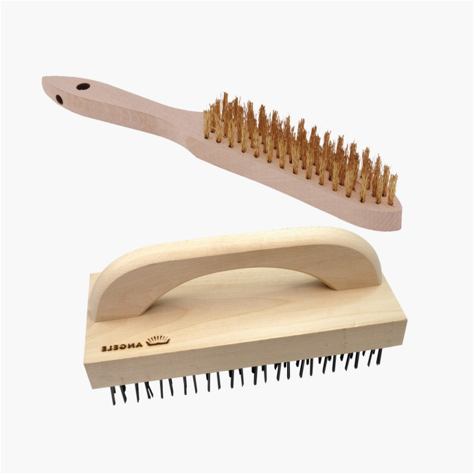 Wood brush flat steel wire