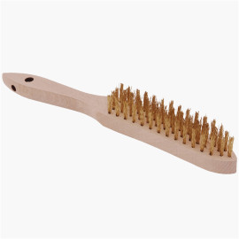 Brosse en bois fils d'aciers plats