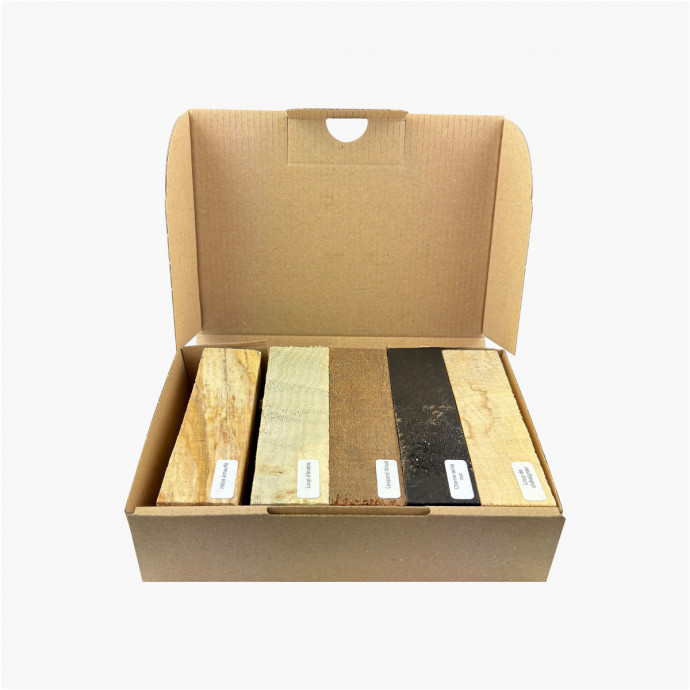 Set de 5 blocs de bois naturels prêts à stabiliser