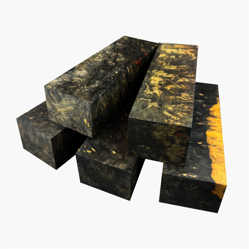 Stabilized amboyna tree burr block - Black