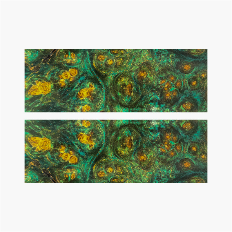 Stabilized amboyna tree burr scales - Blue