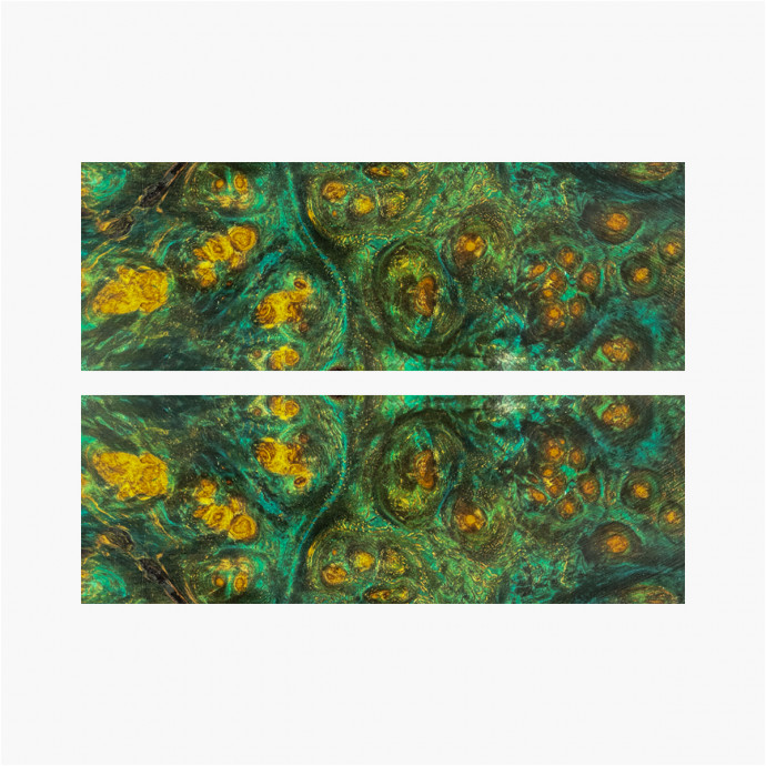 Stabilized amboyna tree burr scales - Blue