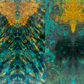 Stabilized amboyna tree burr scales - Blue