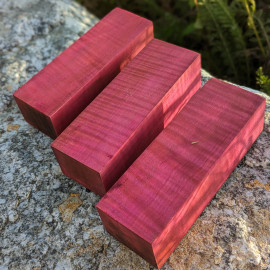 Stabilized curly maple blocks - pink