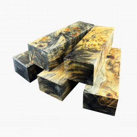 Stabilized poplar burl blocks - Black