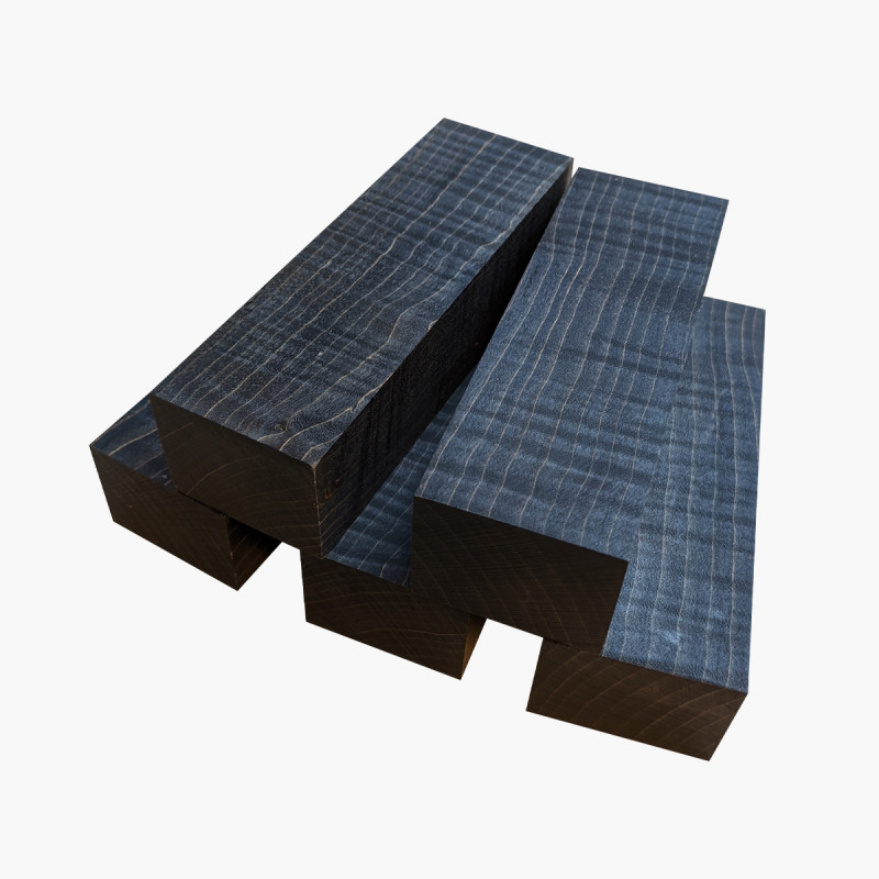 Stabilized curly maple blocks - black