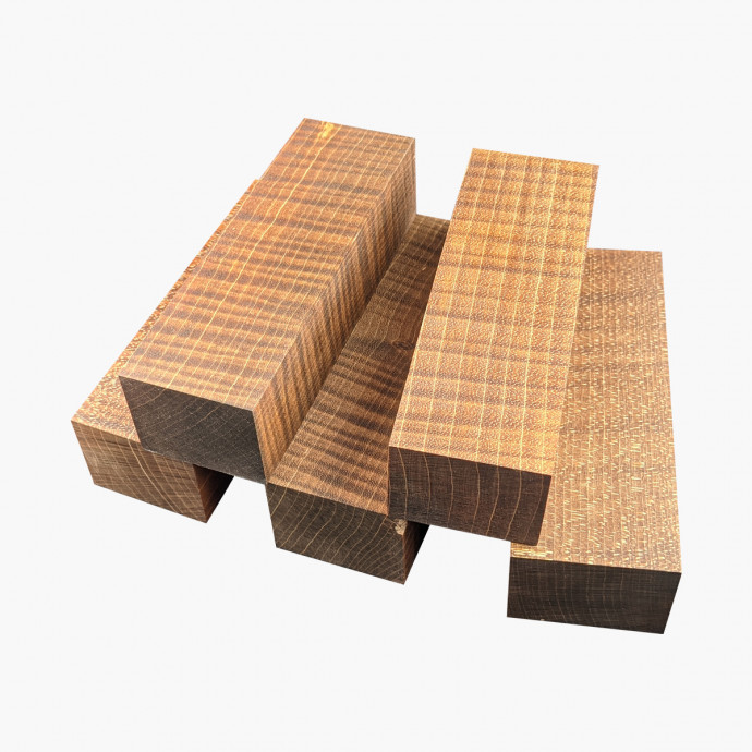 Blocs de bois d'erable ondé stabilisé - Marron