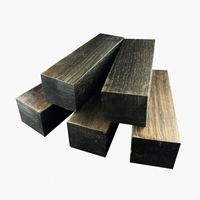 Stabilized bog oak wood blocks