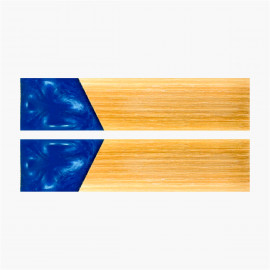 Hybrid wood scales - Stabilized Ash - Blue resin mitre