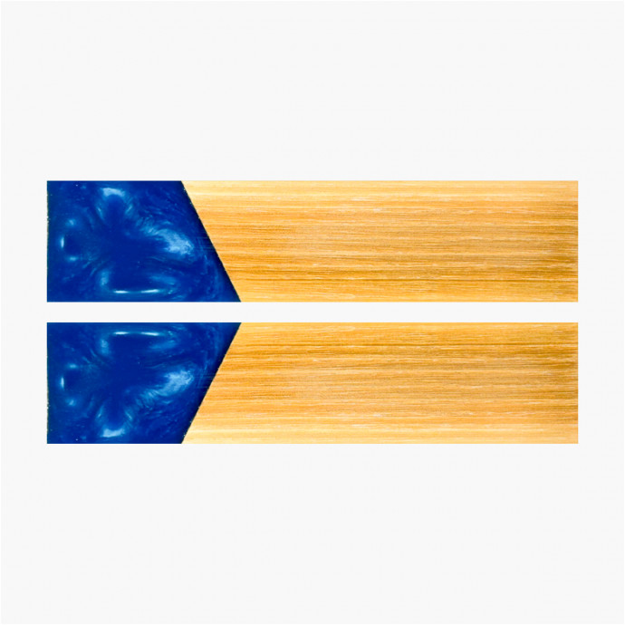 Plaquettes de bois hybride - Frêne stabilisé - Mitre résine bleue