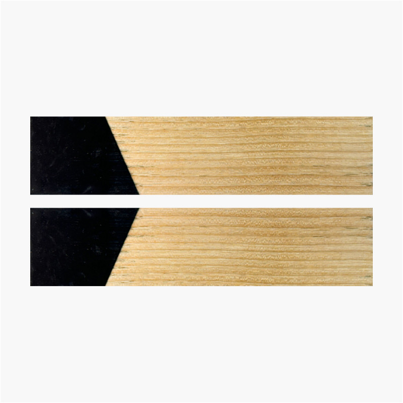 Plaquettes de bois hybride - Frêne stabilisé - Mitre résine noire