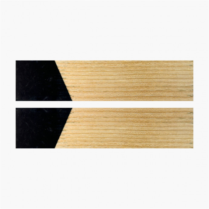 Plaquettes de bois hybride - Frêne stabilisé - Mitre résine noire