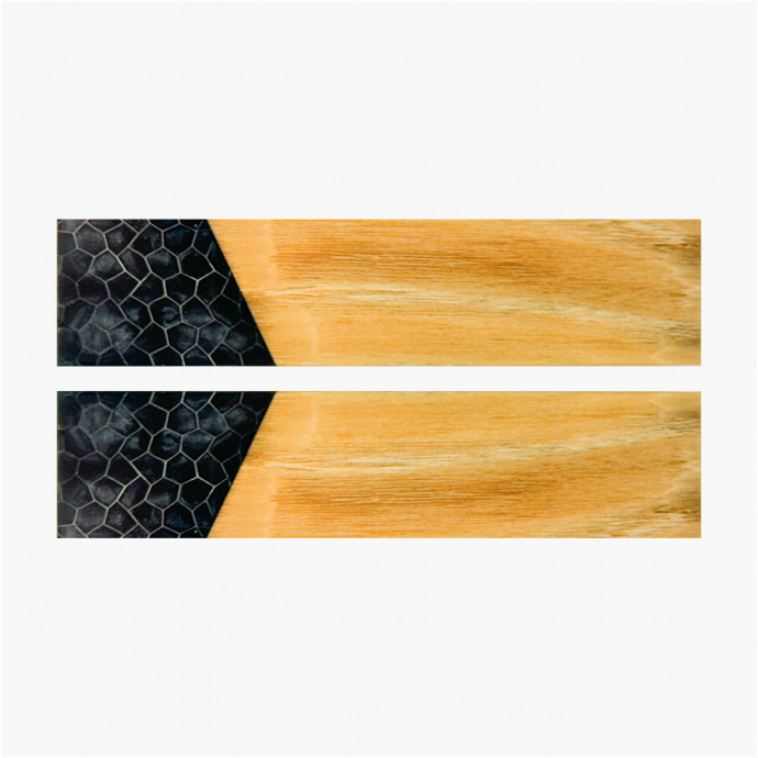 Plaquettes hybride - Nid d'abeille - Frêne stabilisé - Mitre résine noire