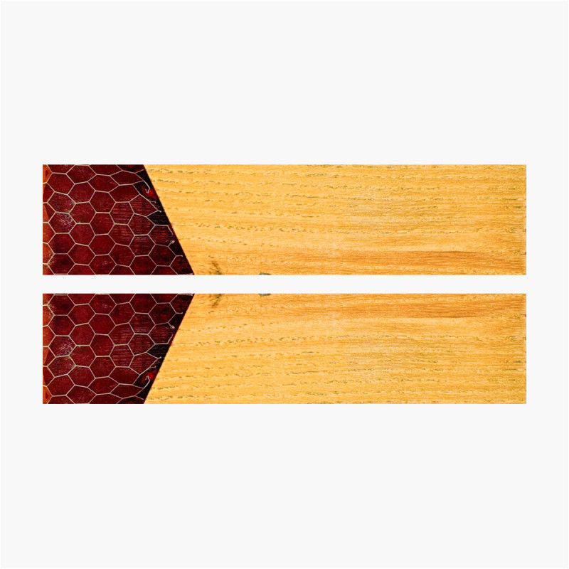 Plaquettes hybride - Nid d'abeille - Frêne stabilisé - Mitre résine rouge