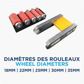 Jeu de rouleaux caoutchouc pour backstand de coutelier