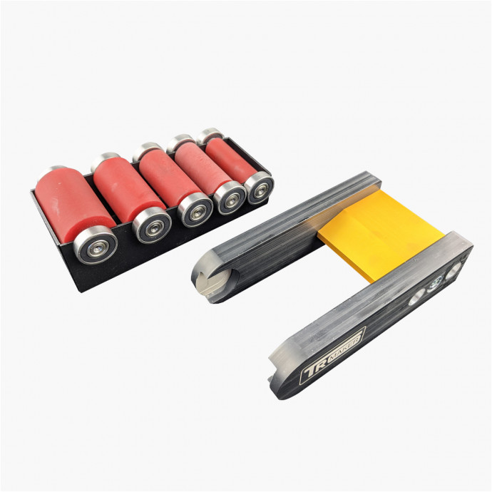 Rubber roller set for knifemaking backstand