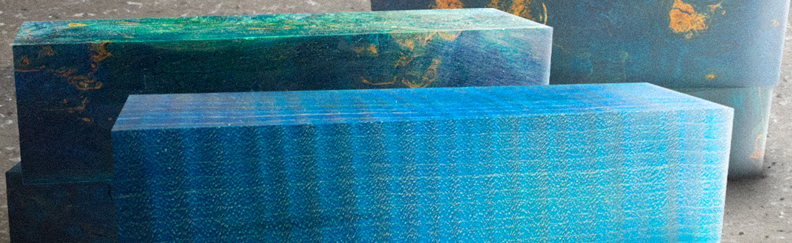 Blocs de bois stabilisés